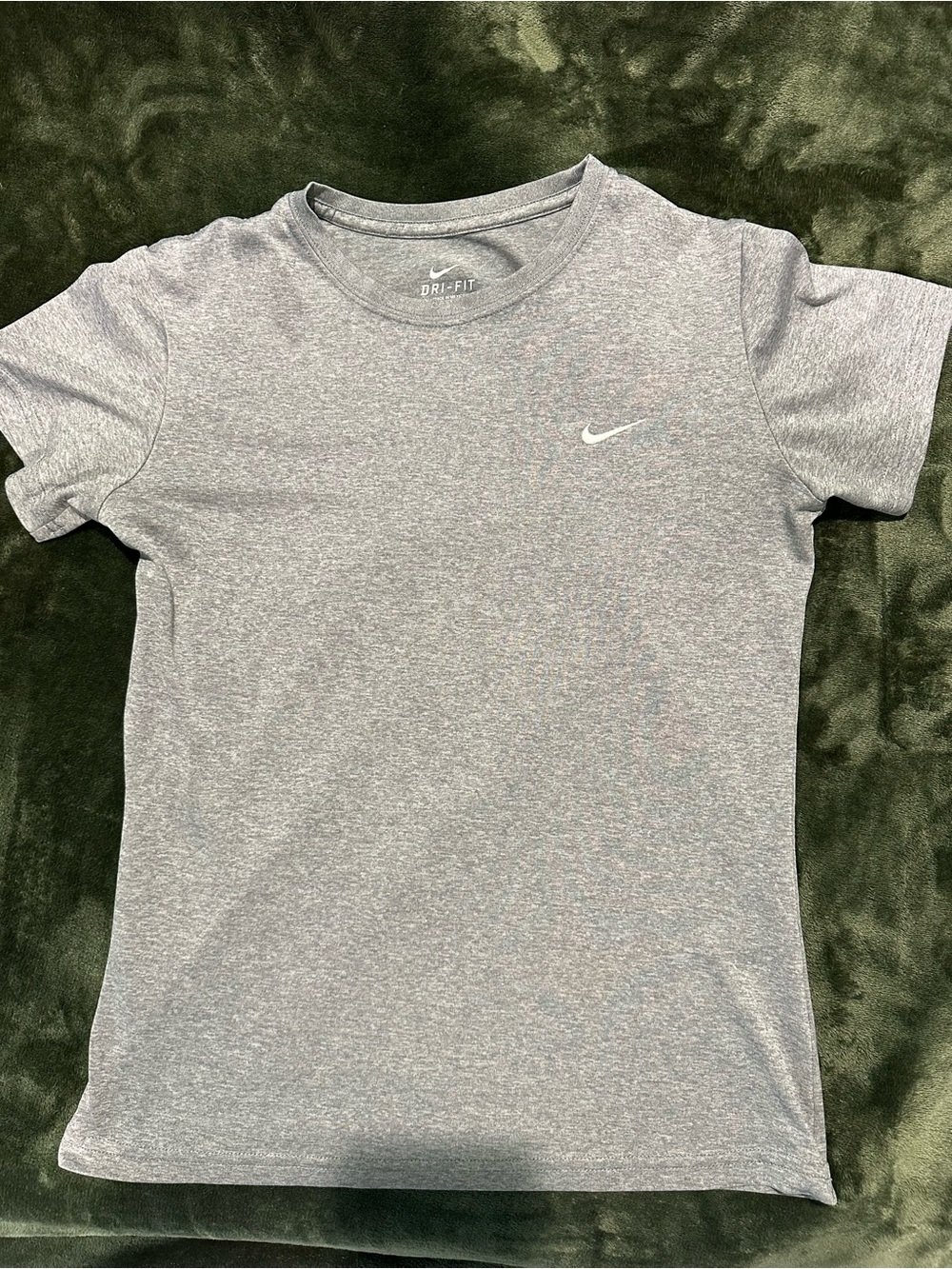 Nike Gray Dri-FIT Short Sleeve Tee with White Swoosh